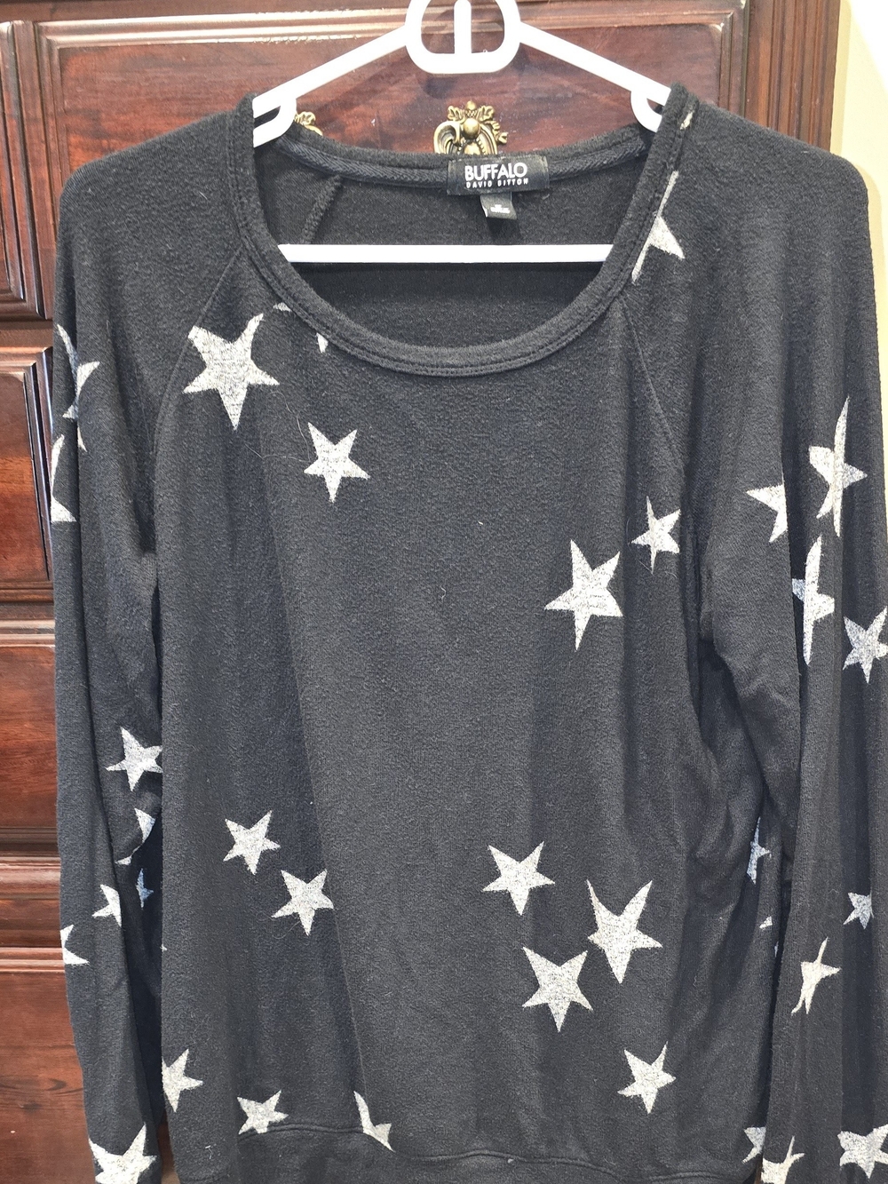 Buffalo David Bitton Black Sweatshirt with Silver Star Accents